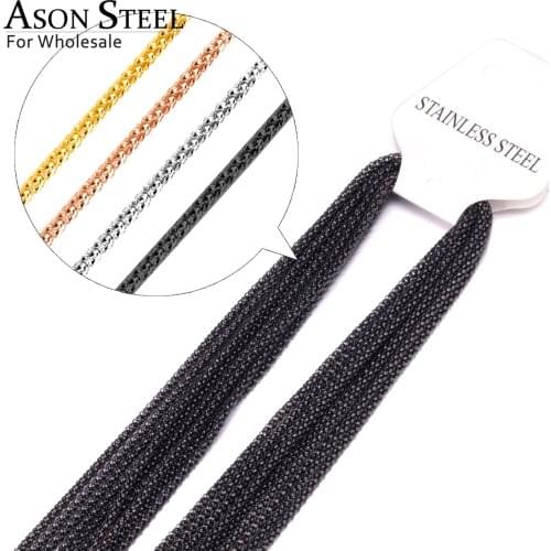 ASONSTEEL Width 2MM Stainless Steel Snake Chain Necklace High Quality Charm Pendant Necklace Match Rolo Chains Necklace