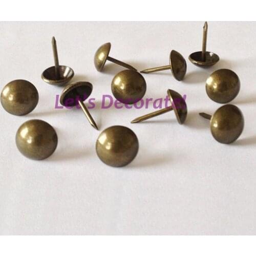 Free DHL shipping 3000pcs/lot 11mm Brass Plated Home or Garden Decorative Tack, Hobnail, Upholstery Nail