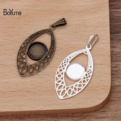 BoYuTe Custom Made (200 Pieces/Lot) Fit 10MM Cabochon Pendant Blank Tray Base Diy Handmade Jewelry Materials