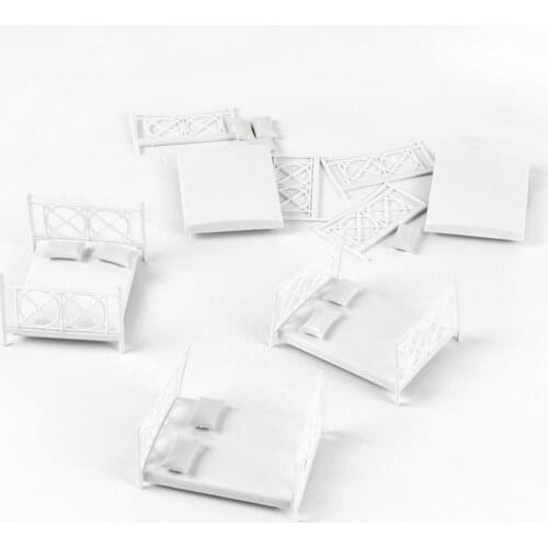 MagiDeal Doll House Decoration Furniture Double Bed Models Toy 1/25 G Gauge