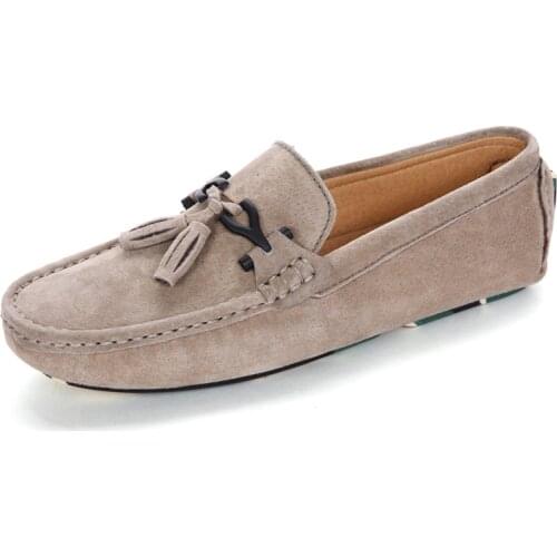 Shoes Men Breathable Slip-On Soft Leather Driving Shoes Moccasins Suede Shoes Men Italian Shoes Flat Designer Shoes Leisure Walk