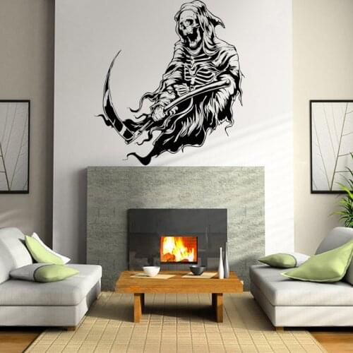 Halloween Wall Sticker Living Room Party Decoration The Grim Reaper Skeleton Vinyl Decal Death Home Decor Accessories Art Mural