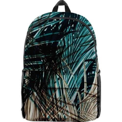 2021 New Fashion Backpack Oxford Cloth Leaf Flower Pattern 3D Printing Lightweight Multi-Pocket Large-Capacity Travel School Bag