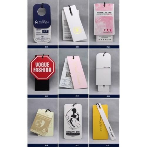 OEM custom logo brand garment clothing printed paper price hang tags for clothing clothes printing swing luggage labels tags DQ4