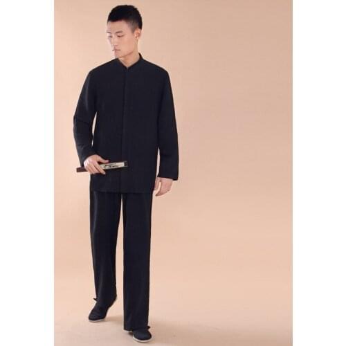 Autumn&Spring Buddhist monks zen thicken cotton suits lay uniforms martial arts meditation clothing sets Set seni bela diri