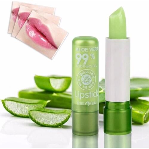 Portable Size Natural Plant Aloe Gel Color Changing Lipstick Lip Balm Moisturizing Long-lasting Women Lip Care Lip Stick