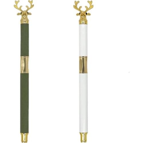 Metal Deer Head Correct Posture Piston Ink Pen Student Practise Calligraphy Fountain Pen 0.5mm