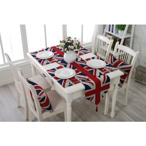 Modern Minimalist British Union Jack Flag Placemat Insulation Mat Table Runner Table Cloth Home Decor/ Wedding / Christmas Gifts