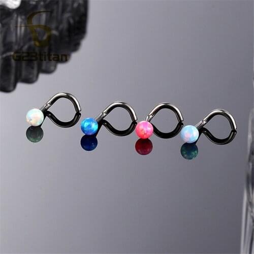 G23titan Opal Nose Screws 3mm Natural Opal Stone Studs Anti-allergic Medical Titanium Nose Rings Body Piercing Jewelry