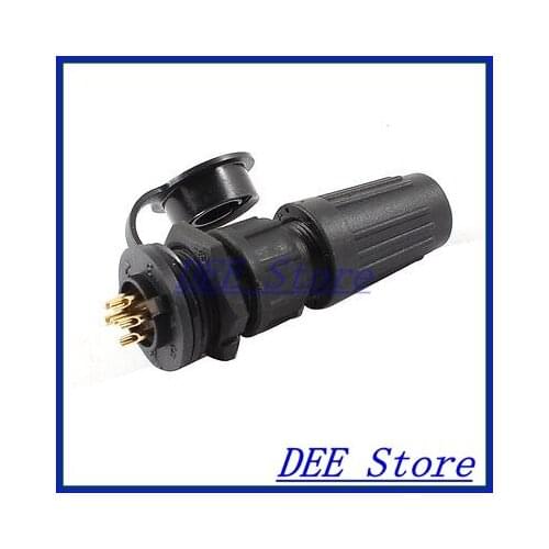 AC 125V/4A 6P Pins Waterproof IP67 Cable Gland Aviation Connector Plug w Cap