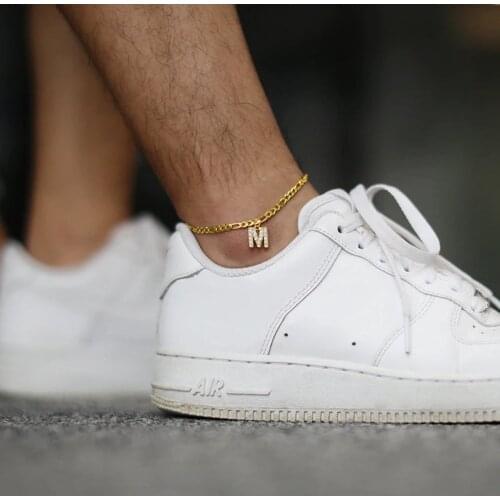 VishowCo Zircon Anklet Bracelet For Women Stainless Steel Letter A-Z Alphabet Mothers Day Gifts