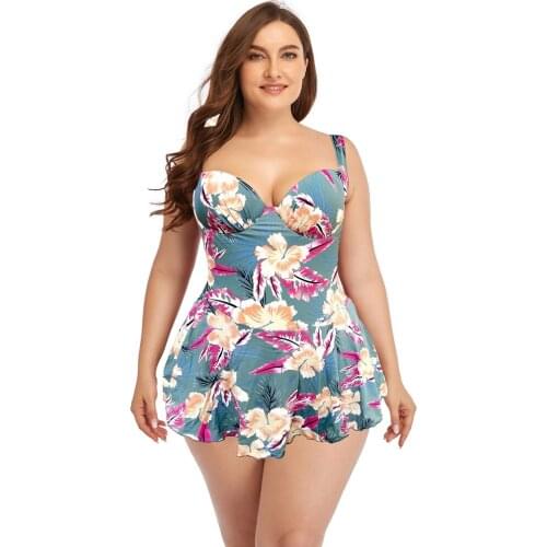 Plus Size Women Sexy Push Up One Piece Swimsuit Plus Size Swimwear Female Large Bathing Suits Swimming Beachwear