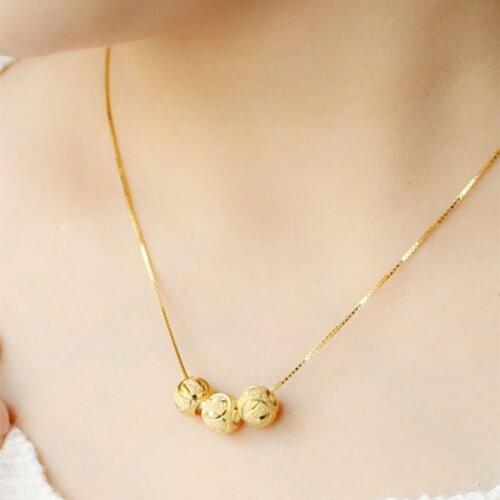 The new European and American fashion short transfer bead brass clavicle chain lady necklace