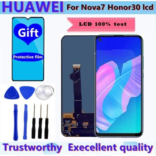 Original 6.53'' Lcd For Huawei Nova 7 Nova7 LCD Display + Touch Screen Digitizer Assembly Parts For Huawei Honor 30 Honor30 LCD