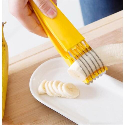 1pcs Stainless Steel Banana Slicer Fruit Knife Sausage Cutter Cucumber Chopper Convenient Kitchen Tool Fruits Vegetable