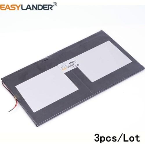 3pcs /Lot 3.7V 6500mAH 4381180 lithium Li ion polymer rechargeable battery for tablet pc PIPO M9 pro 3g / max M9 quad core