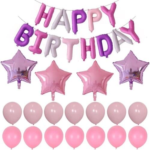31pcs Happy Birthday Banner Foil Helium Balloons Baby Shower Birthday Party Decoration Air Globos Kids Inflatable Toys Supplies