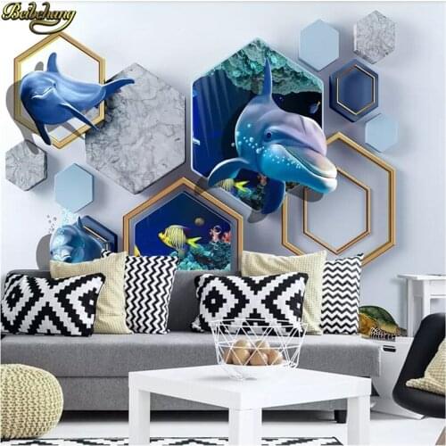 Beibehang Custom 3D Mural Wallpaper Home Decor Landscape Marble underwater world 3D Photo Wall Paper For Living Room Bedroom
