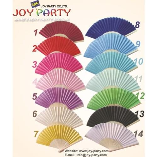 50pcs/lot 21cm solid color silk hand fan wedding decoration party promotion gift favor