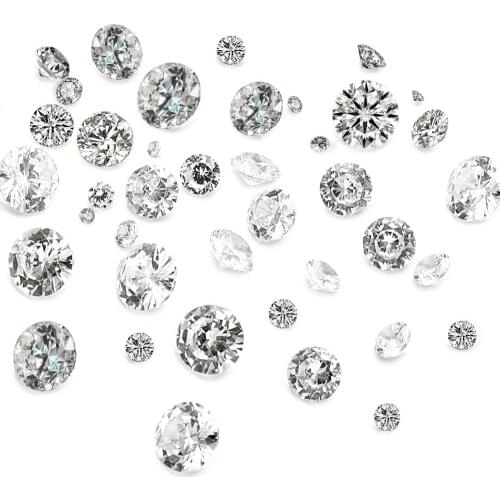 ZIRC-TA0001-03 50pcs/set Grade A Cubic Clear Zirconia Cabochons Faceted Diamond for Diy Necklace Ring Jewelry Fittings 1mm, 2mm