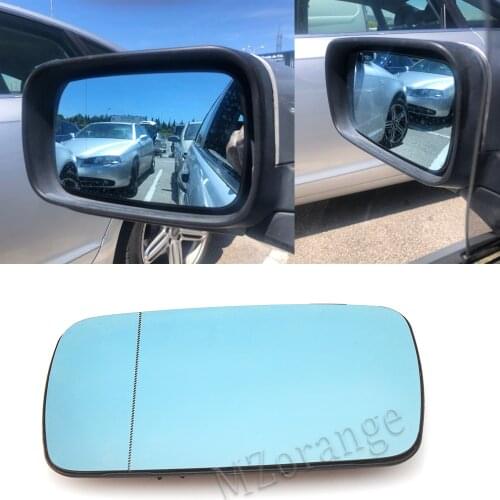 Heated Car Side Rearview Mirror Glass Blue Lens for BMW E46 1998-2006 E39 1997-2003 320i 330i 325i 525i wing mirror glass