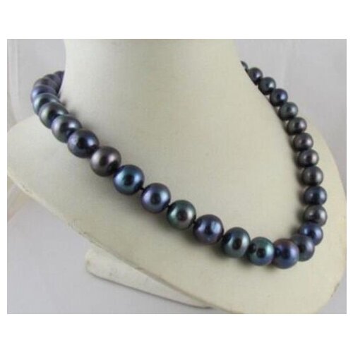 FREE SHIPPING 8-9MM AAA BLACK TAHITIAN PEARL NECKLACE 17" ^^^@^Noble style Natural Fine jewe Fast SHIPPING Rated