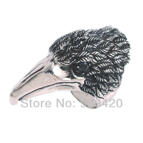 Free Shipping! Big Eagle Head Ring Stainless Steel Jewelry Gothic Biker Punk Men Ring SWR0109