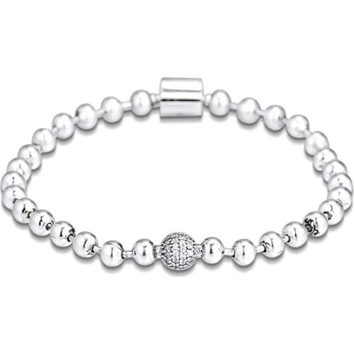 CKK Silver 925 Jewelry Beads & Pavé Bracelet For Women Gift Sterling Silver Original Bracelet