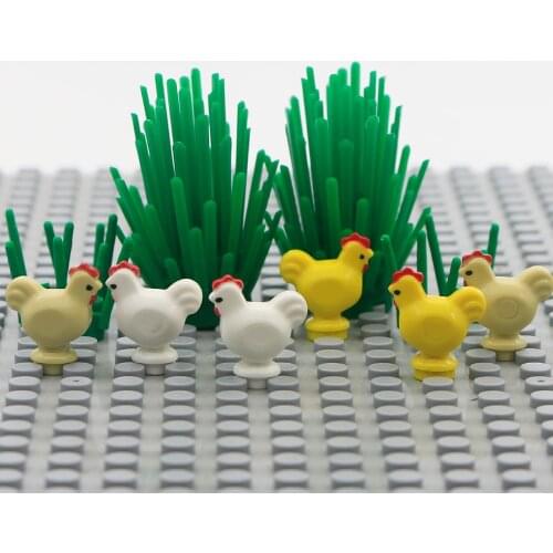 City Parts Hen Chicken Rooster Animal Garden Building Blocks Printed MOC Bricks Friends Figure Accessories Foods Toys 95341