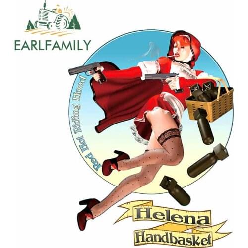 EARLFAMILY 13cm x 9.8cm for Helena Handbasket Decal VAN Scratch-Proof Cartoon Car Stickers Windows Cartoon VAN Car Assessoires
