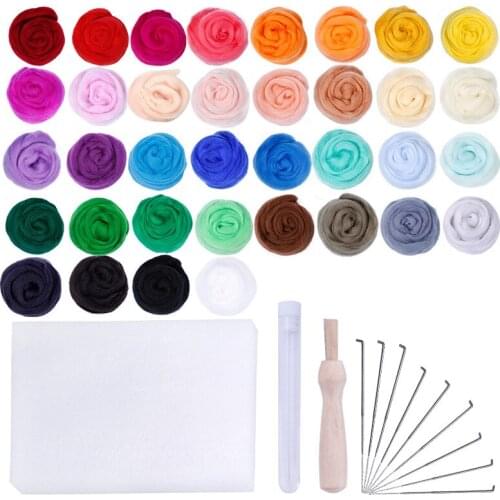 Wool felt material set 36colors 3g/5g handmade DIY needle felt wet felt material
