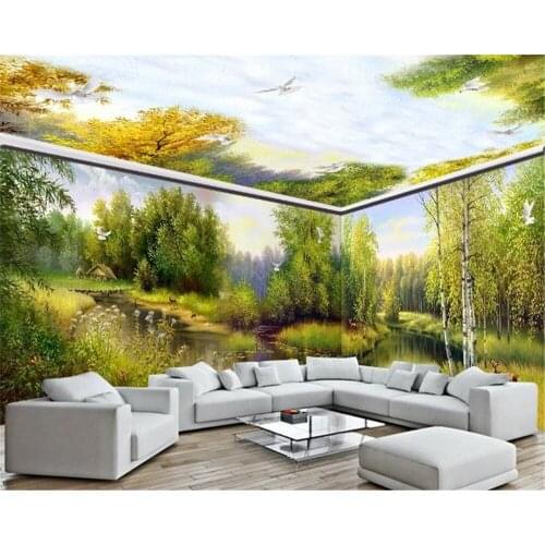 Photo 3d Wallpaper Fantasy Rural Forest Elk Nordic Whole House Background Wall Custom Mural Wall Paper