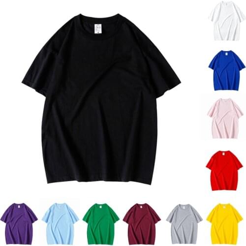 13Colors Men&Women Cotton T-shirts Fashion Casual Slim Fit Solid Color O Neck Short Sleeve Tops Comfortable Plus Size S-4XL
