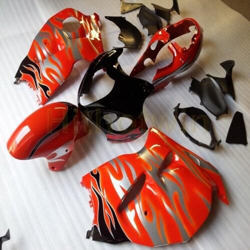Custom ABS Plastic Fairings for GSX-R1300 1997-2007 year GSXR1300 97 98 99 00 01 02 03 04 05 06 07 orange+silver flames