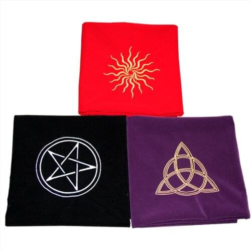 Tarot card divination tablecloth sun five-star star three goddess velvet thickening flannel board game accessories 60*60cm