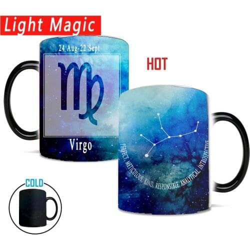 Magic sky Virgo constellations Mugs Creative Ceramic changing color mugs kids wife and husband gift mugs