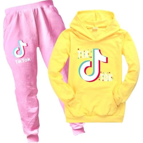 TIK TOK Clothes Fashion Boy Set Casual Hot Sale Kids Costume Girls Clothing Set Kids Hoodie + Pants