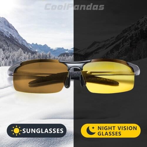 2021 Top Aluminum Magnesium Photochromic Polarized Sunglasses for Men Night Vision Glasses Outdoor Driving lentes de sol hombre