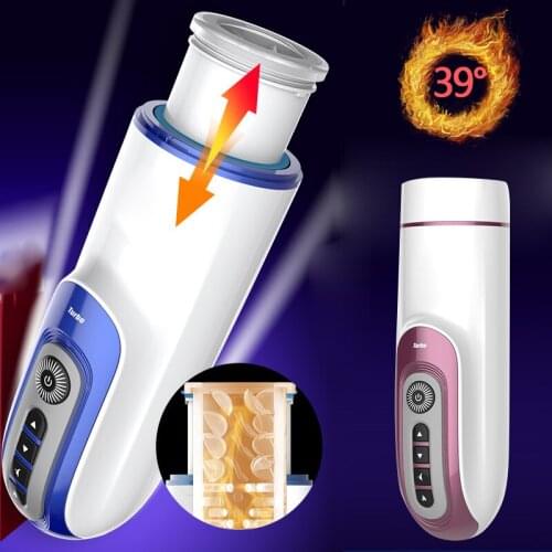 Heating Male Masturbation Cup with 7+3 Adjustable Modes Automatic Telescopic Rotation Masturbator Sex Toys for Men Masturbating