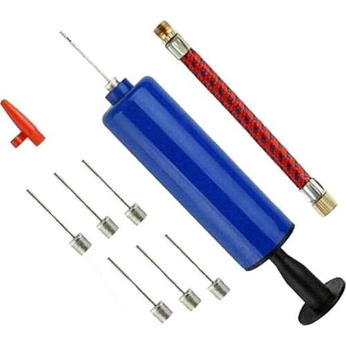 6'' Ball Inflator Hand Pump Air Needles Adapter Inflating Pump Tool W/ Hose For Basketball Volleyball Soccer Football