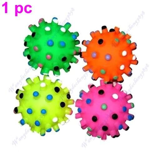 2019 New Lovely Pet Dog Puppy Cat Squeaker Squeaky Toy Sound Colorful Chews Ball Drop Shipping Pet Supplies