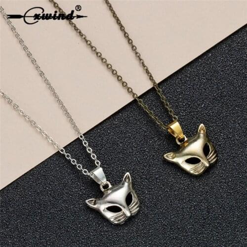 Cxwind Fashion Animal Charm Pendant Jewelry Adorable Cat Face Necklace For Pets lovers collares kitty Necklaces for Girls Gift