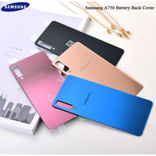 Original Samsung Galaxy A750/A75 Back Housing 3D Glass Rear Door Case Repair Panel Replace Parts Battery Phone Cover With Logo