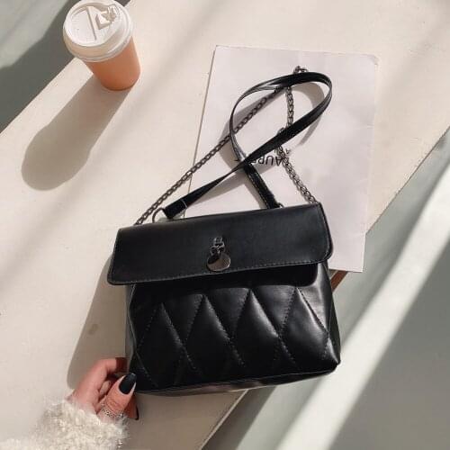 Autumn Lattice Pattern PU Shoulder Crossbody Bag Large Capacity Solid Women Solid Money Clutch Casaul Street Handbag