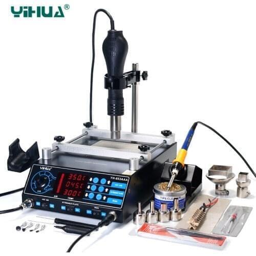 YIHUA 853AAA 1200W Preheating Station PCB Preheater Soldering Station BGA Rework Station Soldering Iron Heat Gun Welding Station