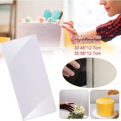 Transparent Cake Cream Scraper Cake Making Scraper Rectangular Acrylic Cake Baking Tool Cake Scraper for Bakery Kitchen Tools