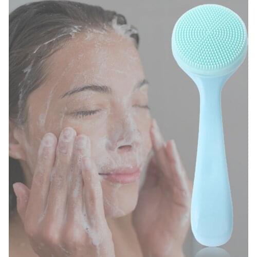Facial Cleansing Brush Double-sided silica gel cleansing brush soft fiber cleansing brush portable facial massage skin care tool