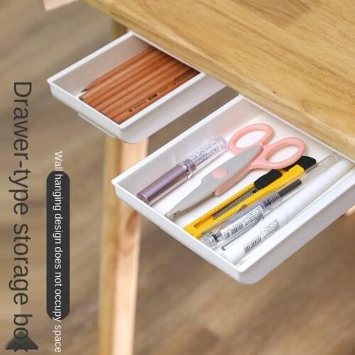 Hidden Wall-mounted Drawer Storage Box Household Free Punch Makeup Brush Finishing Box Office Stationery Storage Box