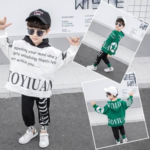 2021 Autumn Baby Clothes Children Boys Girls Sports Letters Hoodies Pants 2pcs / sets Toddler Active Clothes Baby Kids Tracksuit