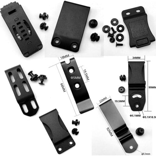 Kydex Clips Grip Hook Heavy Duty Metal Belt Clip with Hardware for Holsters Knife Sheaths Wallets Pouches Gun Holster Belt Clip